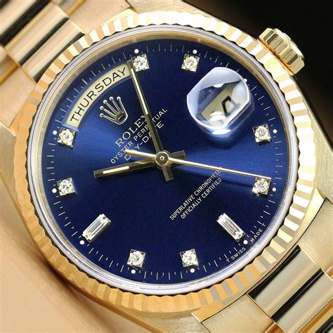 rolex day date silber blau|rolex gold day date.